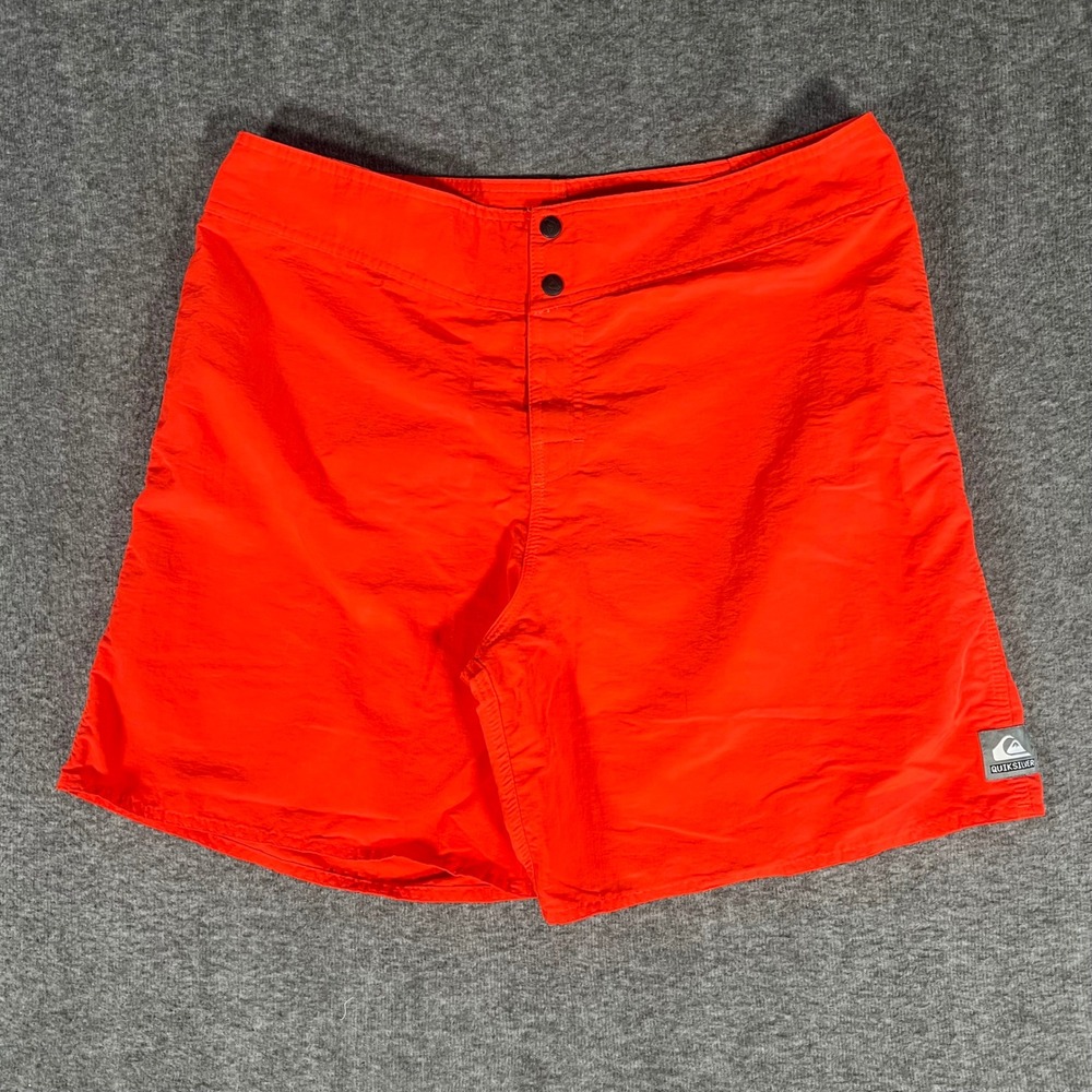Vintage Quiksilver Board Shorts Mens 36 Orange 80s Surf Trunks Y101AST15